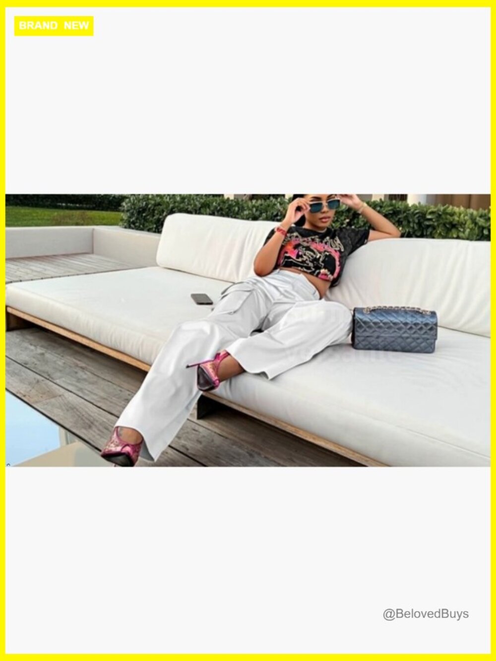 High Waisted Wide Leg Cargo Pants with Pockets - Picture 4 of 6